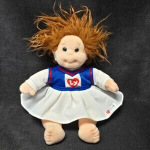 Vintage TY Ginger The Beanie Kid Plush Pellets Cheerleader Stuffed Plush Doll